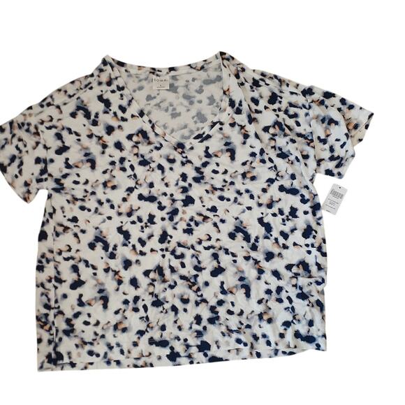 Soma Cool Nights Arctic Leopard Ivory Sleep Shirt L NEW Jersey Knit Soft - Picture 1 of 6